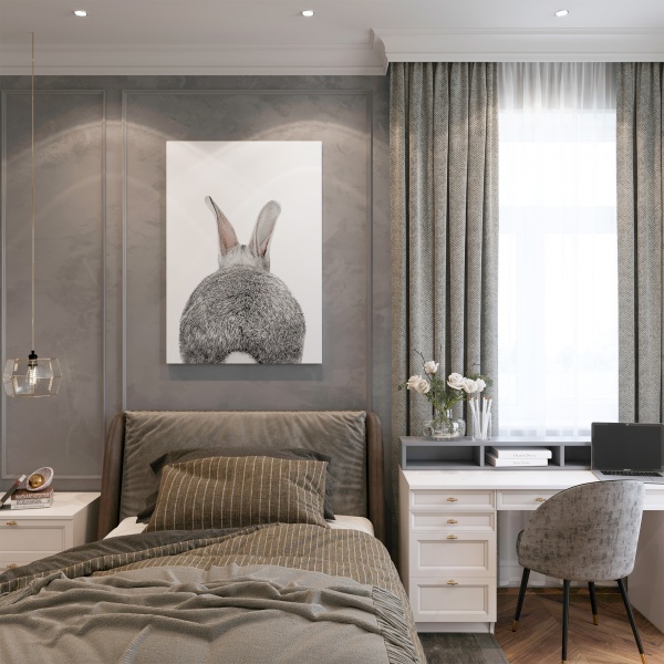 Картина на холсте Зайка з хвостиком 50x70 см WS Holst 14082211 