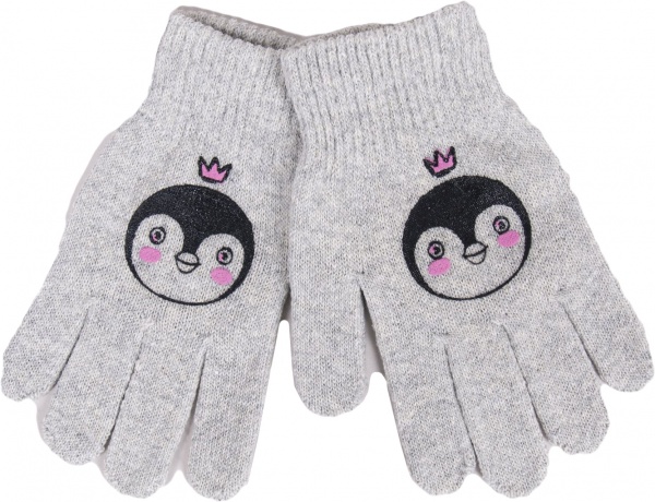 Варежки YO! RED-0119G-AA5A р.14 серый 