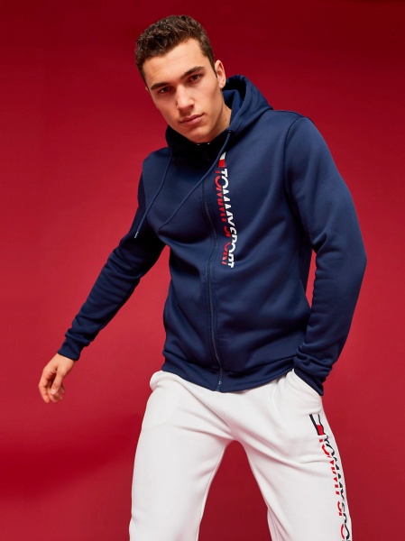 Джемпер Tommy Hilfiger FLEECE ZIP UP HOODY S20S200281401 р. L темно-синий