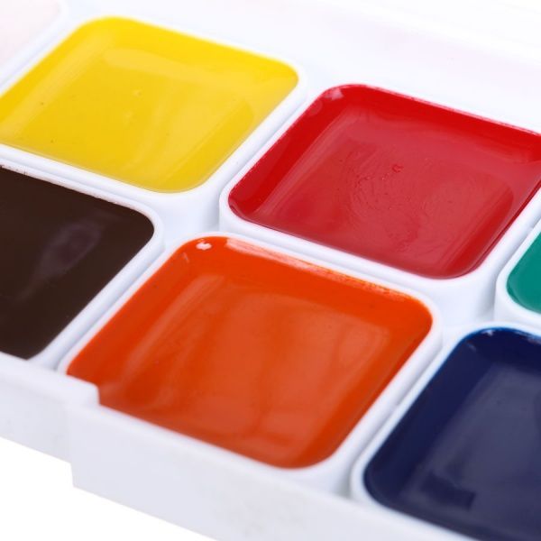 Акварель медовая 12 цветов без кисточки 400102 Shark