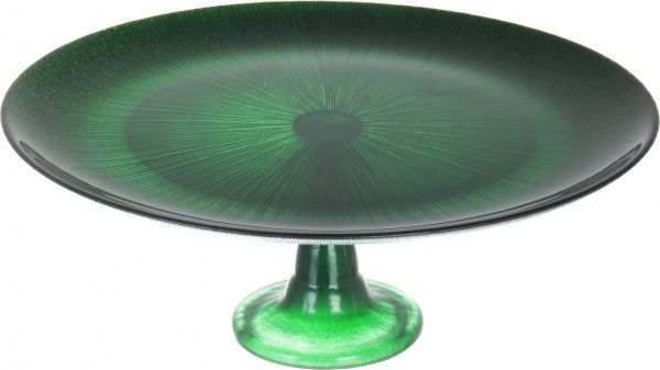 Тортниця Crystal 33 см зелена Dekor Cam 
