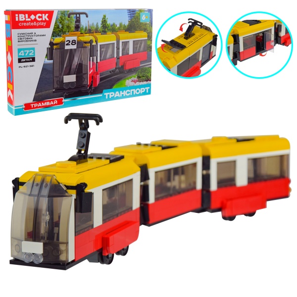 Автоконструктор Iblock Трамвай 3-секційний PL-921-381
