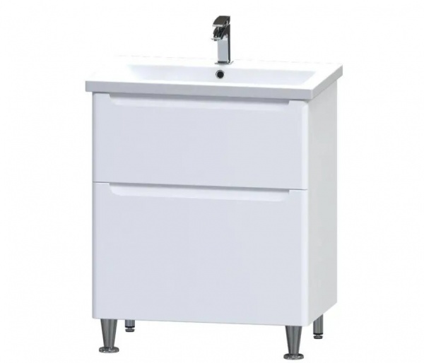 Тумба на ножках Aquarius Pola белый с умывальником Комо 60