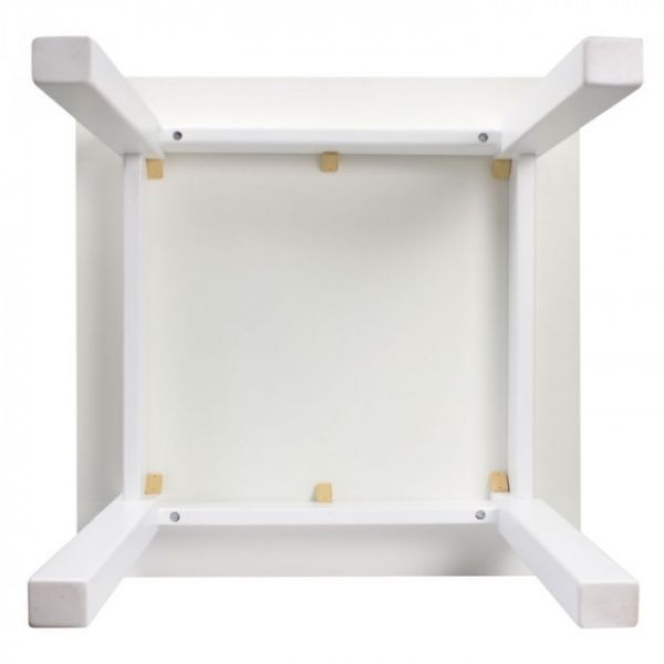 Столик Yuliana Woody 60 х 60 білий з пеналом помаранчева стільниця 12013321