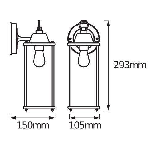 Светильник уличный настенный Ledvance Down E27 IP23 черный Endura square-S 