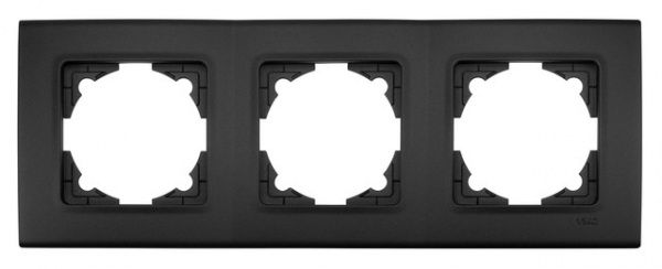 Рамка трехместная Viko Linnera Life горизонтальная черная ночь