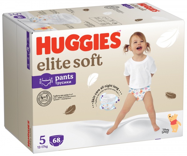 Підгузки-трусики Huggies Elite Soft 5 12-17 кг 68 шт.