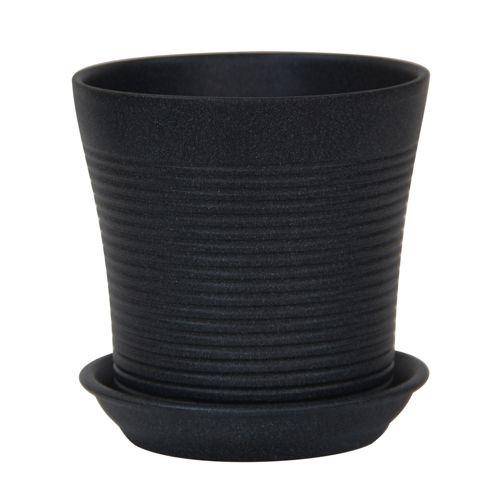 Горщик керамічний Оріана-Запоріжкераміка Вуаль №2 різний крошка круглий 2,3 л чорний 