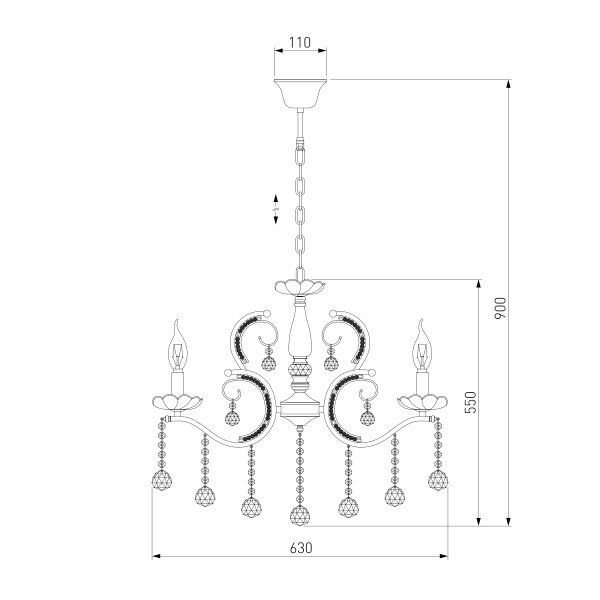 Люстра підвісна Strotskis Brezza 5x60 Вт E14 хром 10107/5 