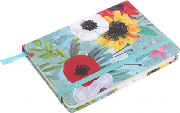 Блокнот Літні квіти 10,5x14,5 см блакитний