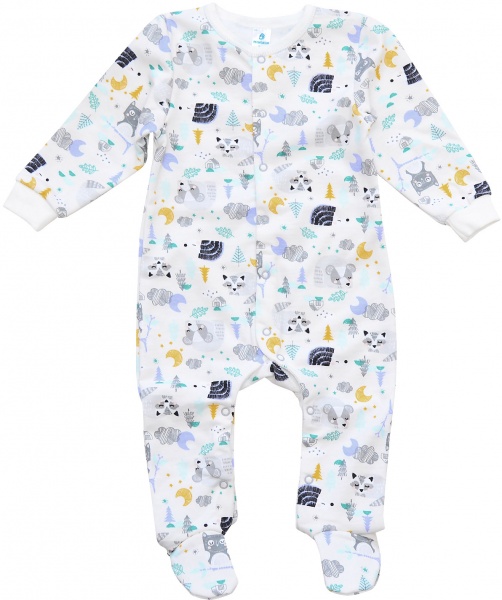 Комбинезон унисекс Minikin 201480174 р.74 молочный с рисунком 