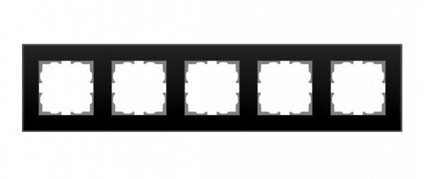 Рамка п'ятимісна HausMark Stelo універсальна чорний матовий 501-5940-150