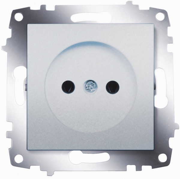 Розетка без заземлення ABB Cosmo без шторок сірий металік 619-011000-215