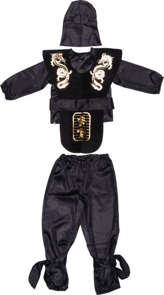 Костюм дитячий карнавальний КАРНАВАЛІЯ Ніндзя 3-5 років р.110 – 120 чорний 
