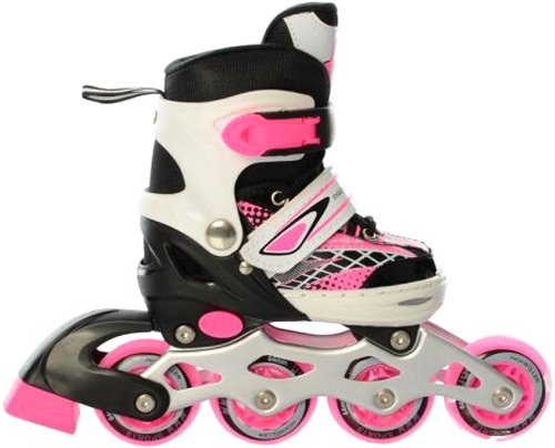 Роликовые коньки World Top Development раздвижные A 4140-M-P р. 35-38 белый с розовыми вставками