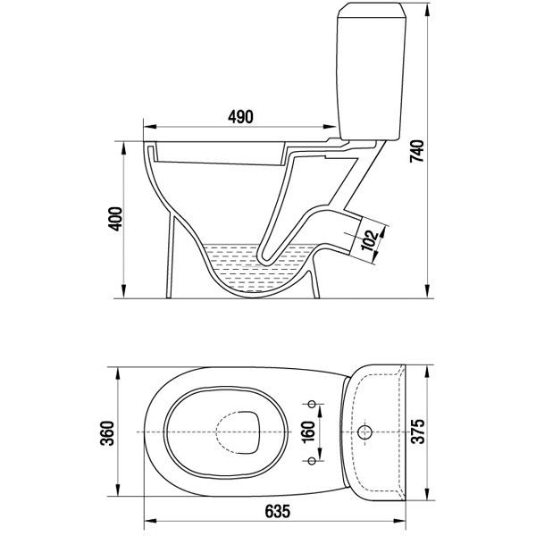 Унитаз-компакт Керамин Сити с сиденьем