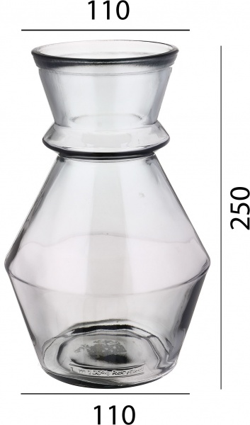 Ваза San Miguel MERIDA D16 см стекло 25 см темно-серый 