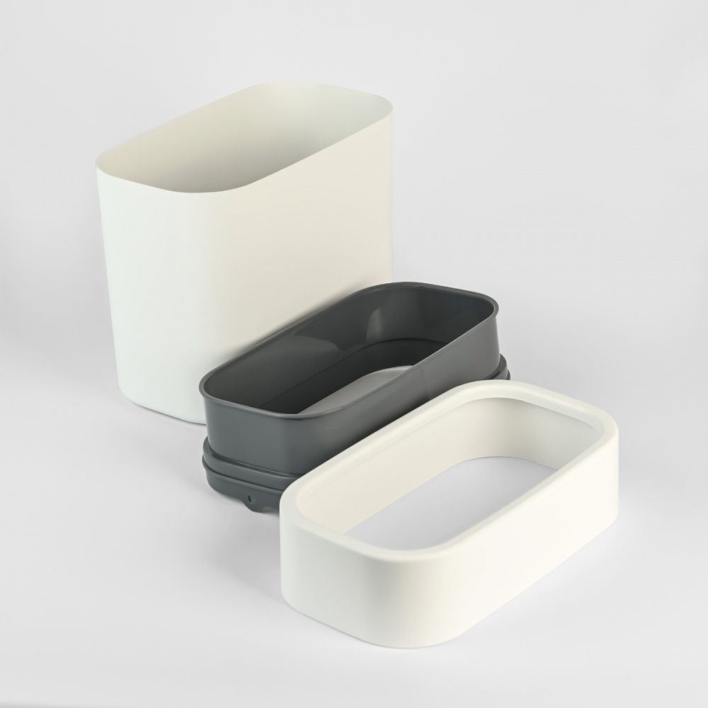 Відро для сміття МВМ 10 л білий/сірий BIN-24 10L WHITE/GRAY