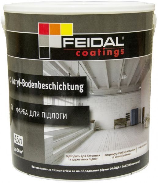 Фарба Feidal Acryl-Bodenbeschichtung білий шовковистий мат 4,5л