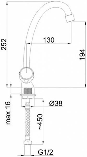 Смеситель для кухни Rubineta Milano M8J006