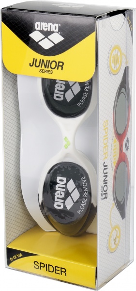 Очки для плавания Arena Spider JR 92338-14 one size черный с белым