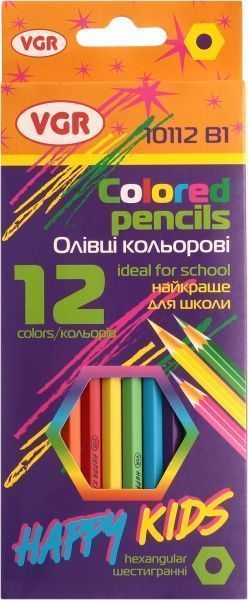 Олівці кольорові Happy kids VGR 12 шт.