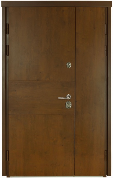 Дверь входная Булат Термо House-703 улица дуб бронзовый 2050x1200 мм левая