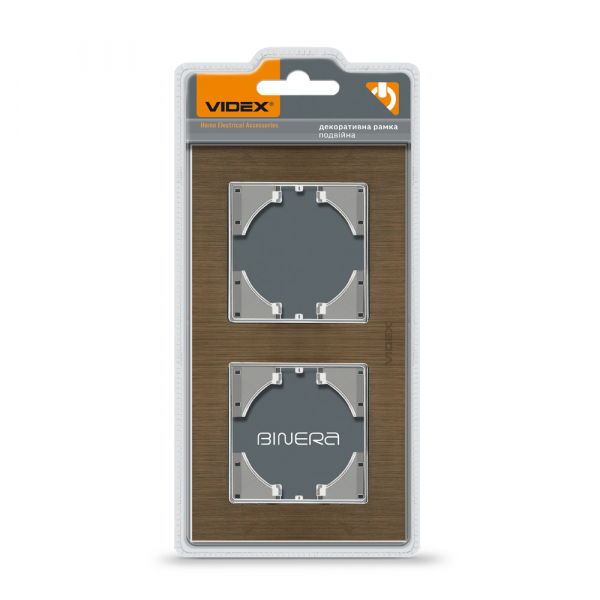 Рамка двухместная Videx Binera горизонтальная шоколадный VF-BNFRA2H-CH
