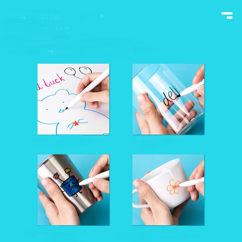 Маркер для білої дошки Deli S504 8 кольорів кулевидний 1 мм мульті