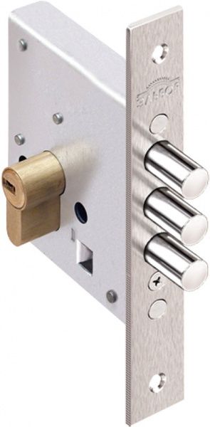 Дверний замок вхідний ЭЛЬБОР Кремінь 1.03.03 без циліндра нікель