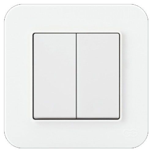 Выключатель двухклавишный Gunsan RADIUS без подсветки 10 А 250В белый 01 37 93 00 100 103