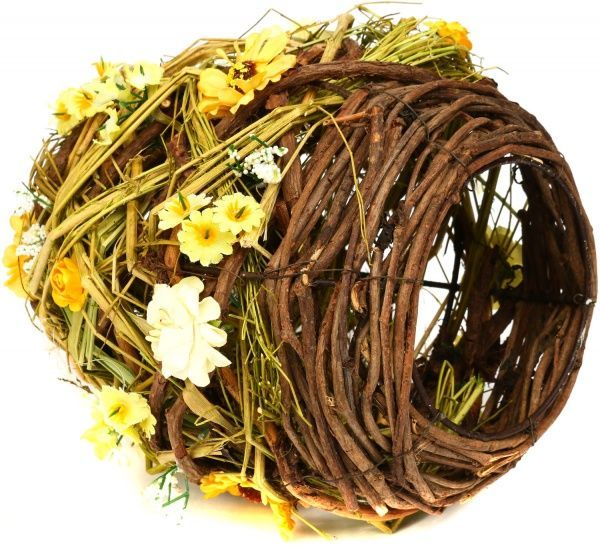 Декорація великодня Яйце плетене із квіточками HL180042