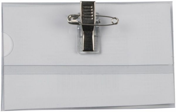 Бейдж горизонтальный 9х5,5 см с фиксатором и булавкой Eco-Eagle