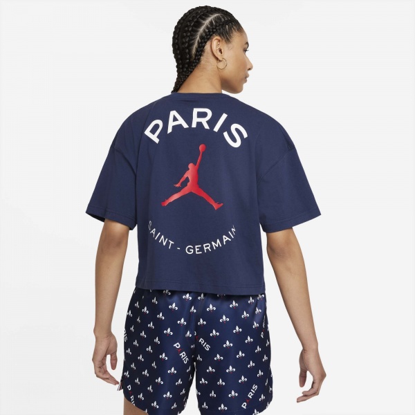 Футболка Jordan W J PSG SS TEE DC0457-410 р.S синій