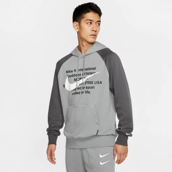 Джемпер Nike M NSW SWOOSH HOODIE PO FT CJ4863-073 р. L сірий