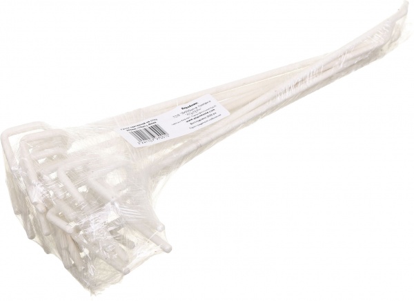 Крючок на сетку одинарный 250 мм 10шт. белый