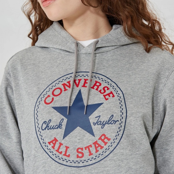 Джемпер Converse STANDARD FIT CENTER FRONT LARGE CHUCK PATCH CORE PO HOODIE FT 10025469-035 р. XL сірий