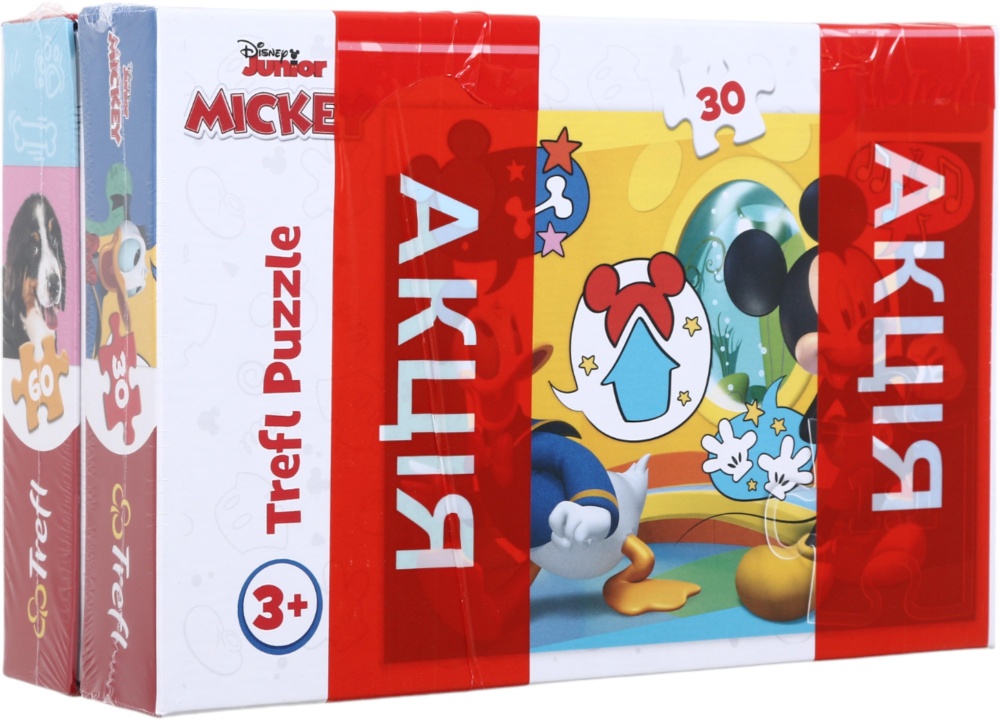 Набор пазлов Trefl (30 + 60 элементов) Микки Маус и Портреты собачек 18289/17374