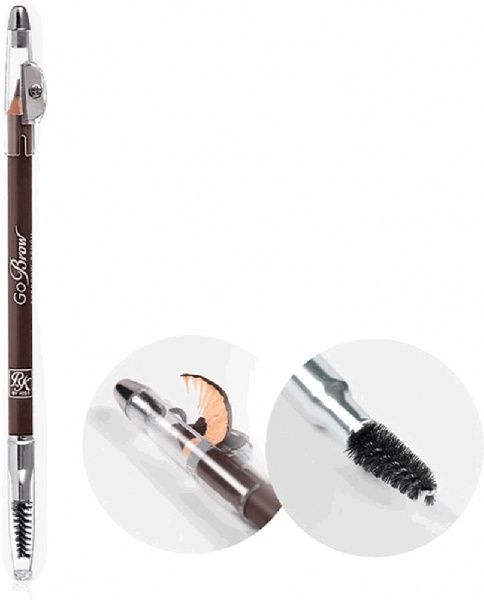 Олівець для брів Kiss Wooden Pencil зі стругачкою Chocolate Brown 1,2 г
