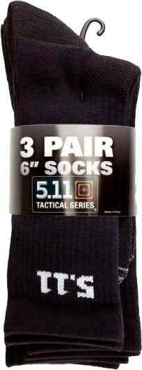 Носки 5.11 Tactical 6 Socks - 3 Pack 50078 Black