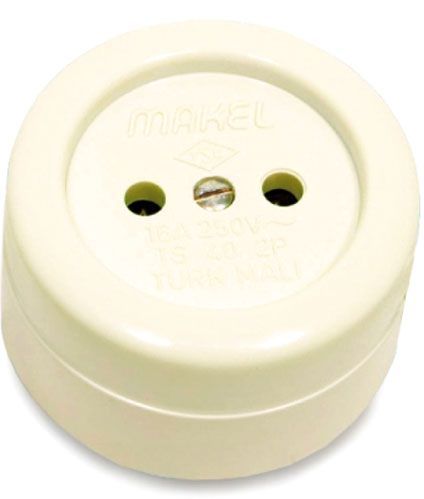 Розетка без заземлення Makel Ankastre без шторок кремовий 16012