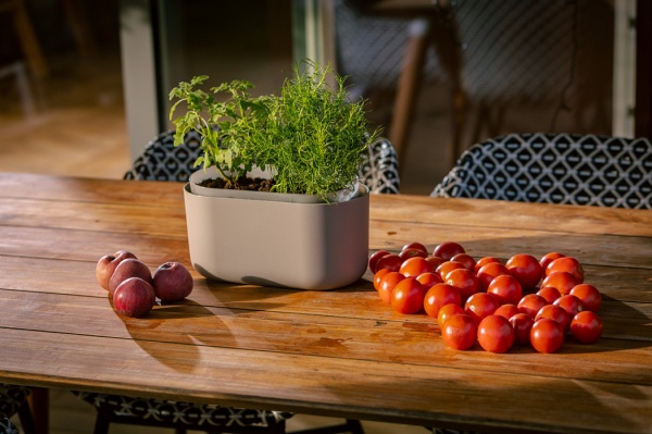 Вазон пластиковий Plastia з системою автополиву Tolita 30,5 см круглий 3,2 л сірий (1909773007) 