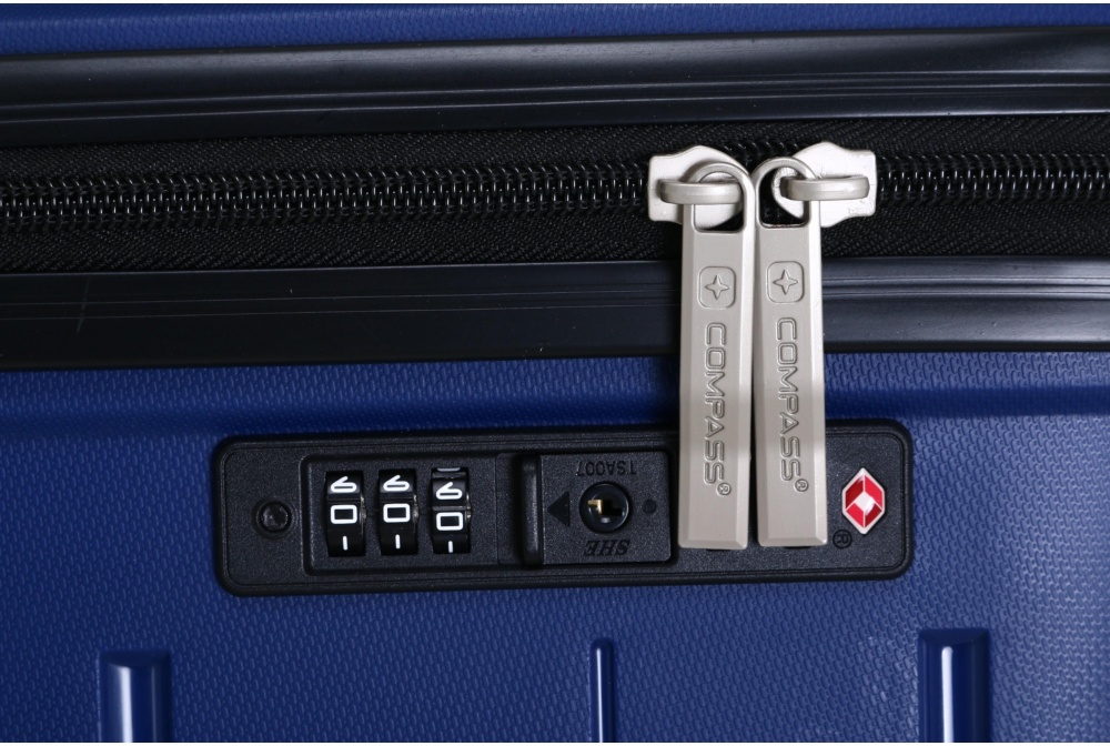 Валіза Compass №XY007 L 93 л синій 70x46x29 см