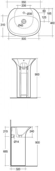 Умывальник R.A.K. Sensation 60 (SENWB6001AWHA)