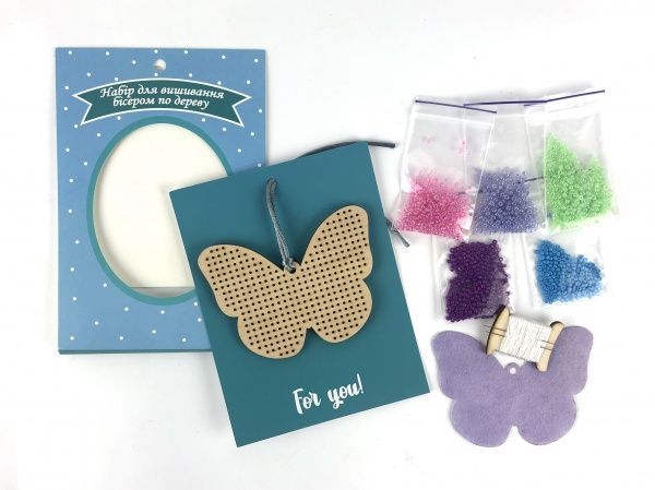 Набор для творчества Вышивание бисером по дереву Бабочка Аплі-Краплі 