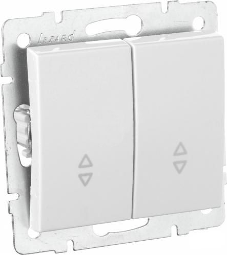 Выключатель проходной двухклавишный Lezard Rain без подсветки 10 А 220В белый 703-0288-106