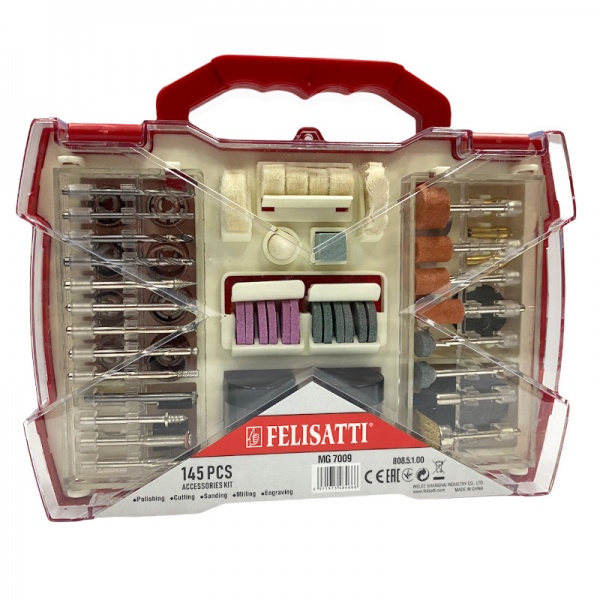 Комплект насадок Felisatti MG7009 для шлифовально-гравировальной машины 145 шт. F80128