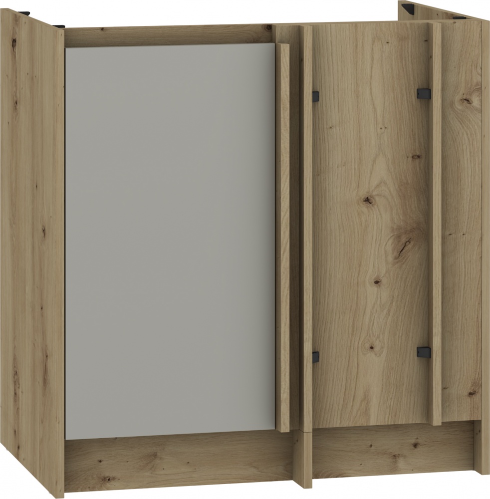 Тумба нижня МС Злата (лівий) 80х82х52 шиншила сіра/дуб артізан Грейд