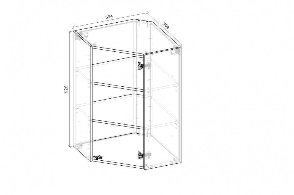Шкаф верхний Грейд Оптимум 594x926x597 мм фунго