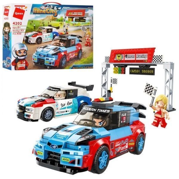 Конструктор Qman 4202 пит-стоп машина 2 шт фигурки ODT112593